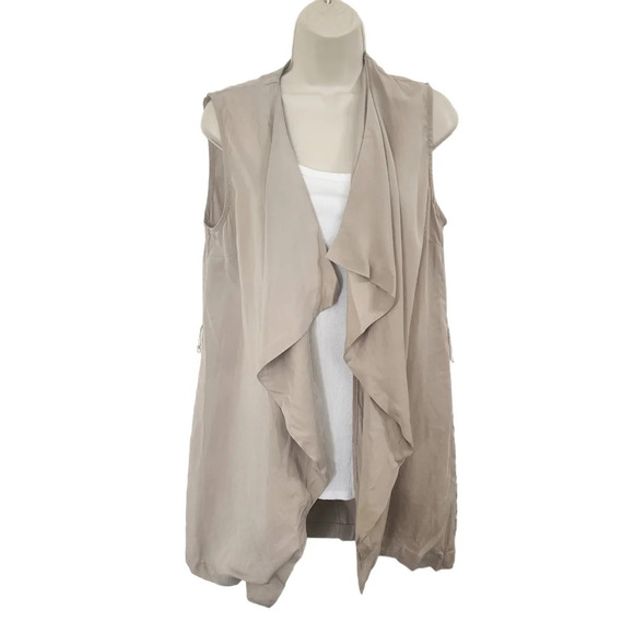 Artisan Ny Jackets & Blazers - ARTISAN NY Tan Waterfall Vest Size M